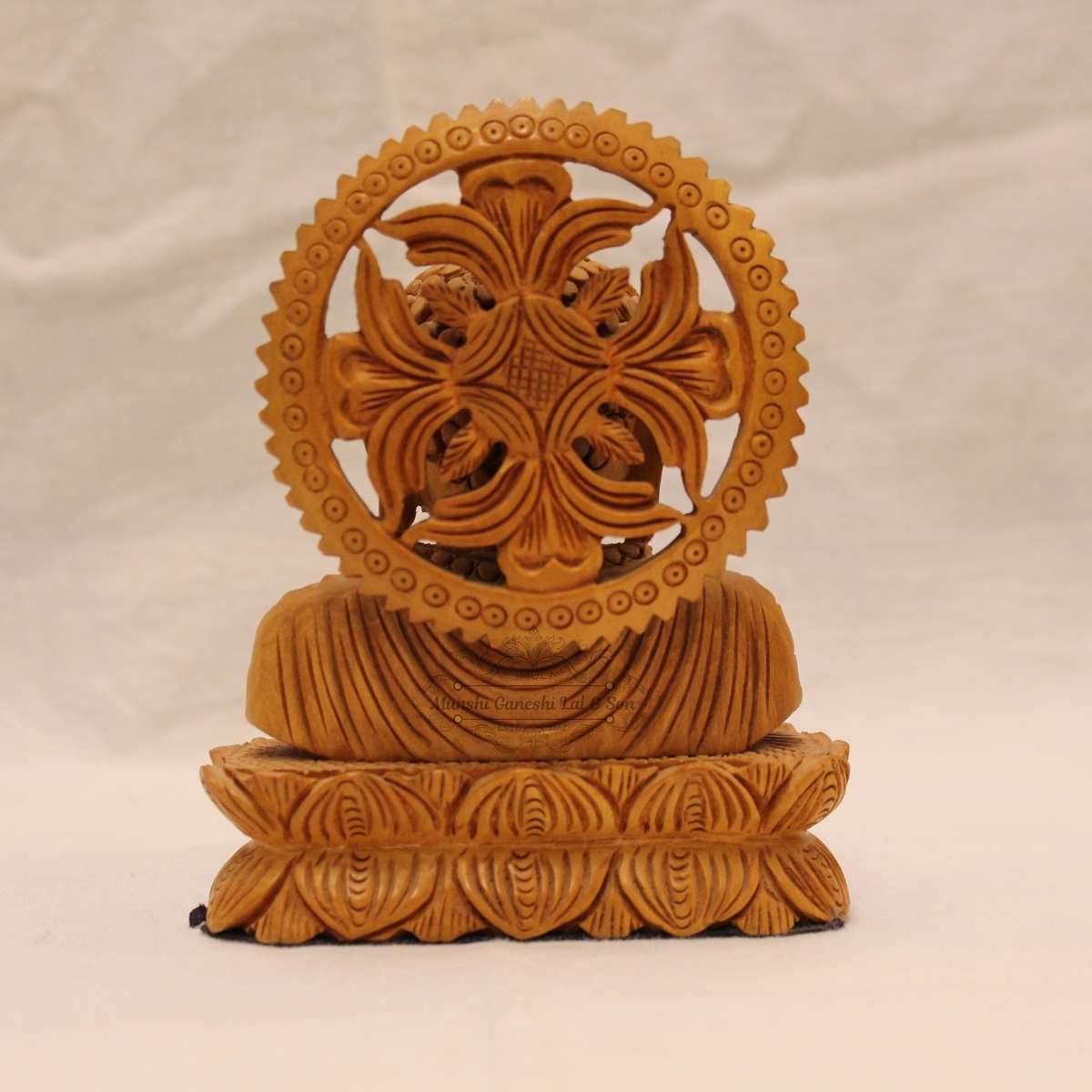 Wooden Buddha Bust Idol